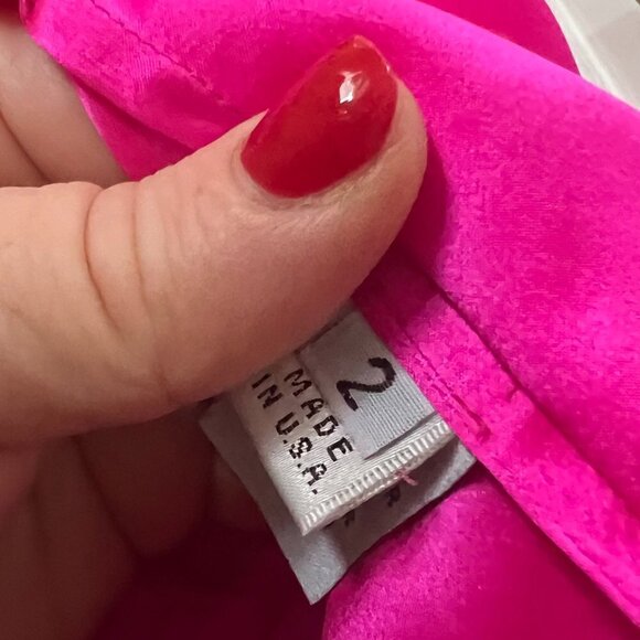 Yana K Los Angeles Bright Pink 100% Silk Shorts With Pockets - Picture 4 of 5